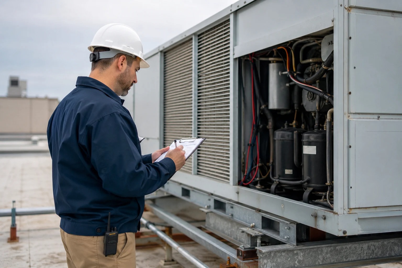 Inspección técnica de un sistema de climatización industrial